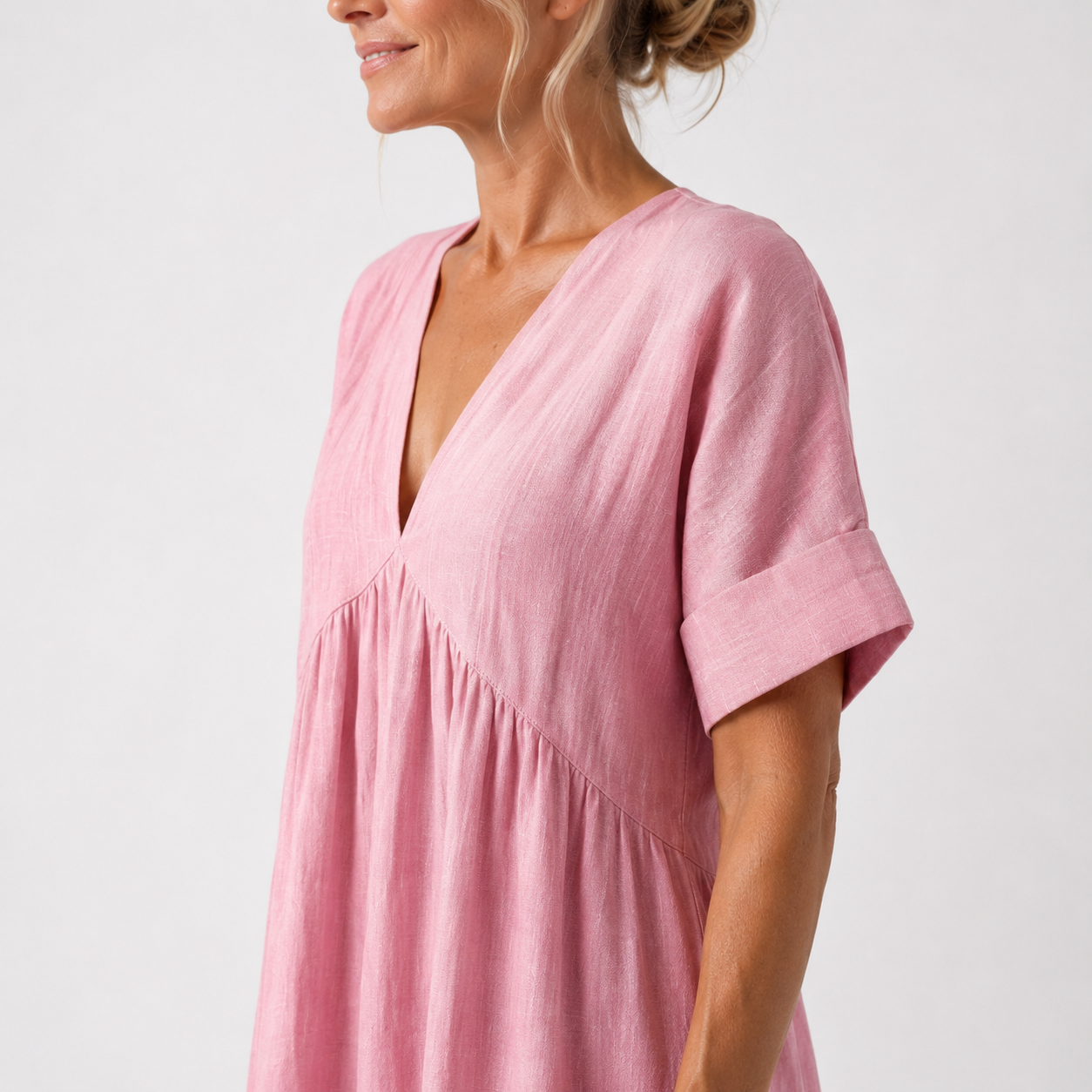 Women's Maxi Dress with V-Neck and Flowing Cut