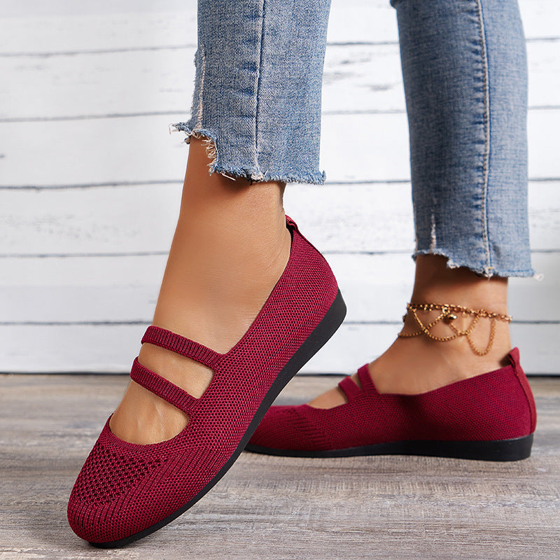 Women's Mesh Flats with Breathable Upper Material