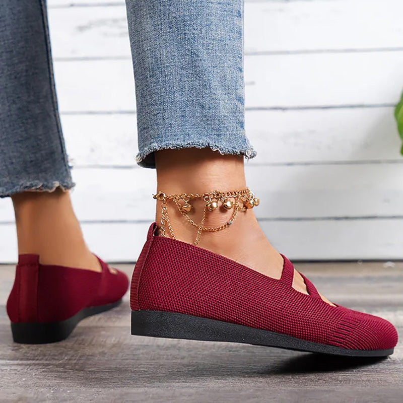 Women's Mesh Flats with Breathable Upper Material