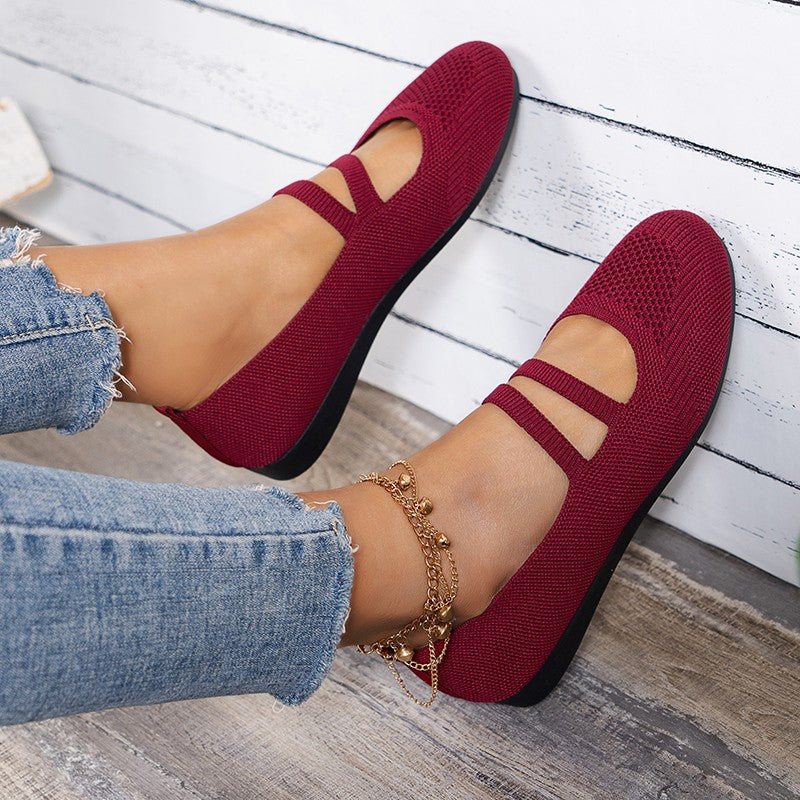Women's Mesh Flats with Breathable Upper Material