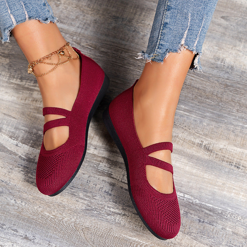 Women's Mesh Flats with Breathable Upper Material
