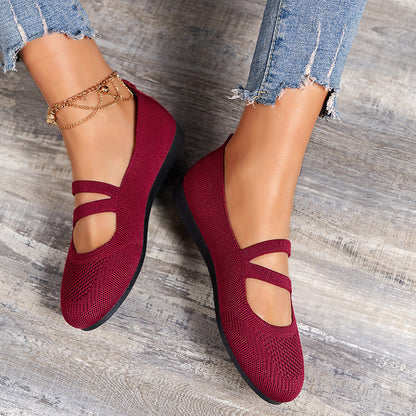 Women's Mesh Flats with Breathable Upper Material
