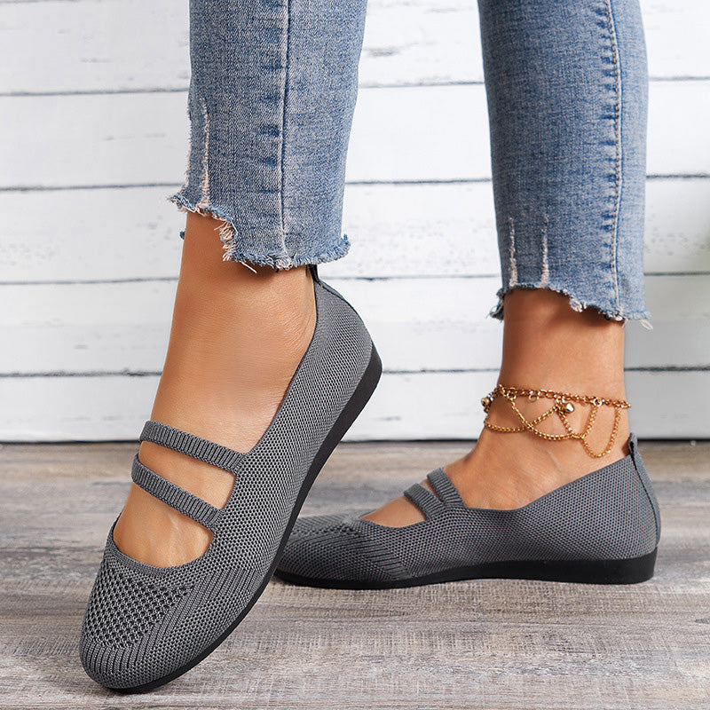 Women's Mesh Flats with Breathable Upper Material