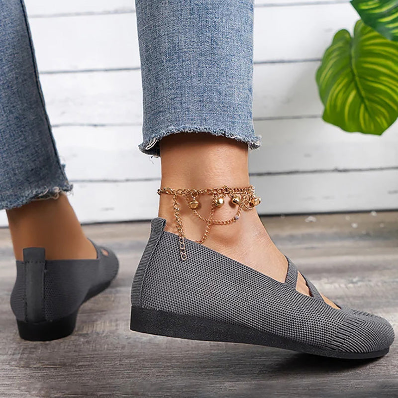 Women's Mesh Flats with Breathable Upper Material