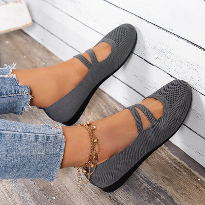 Women's Mesh Flats with Breathable Upper Material