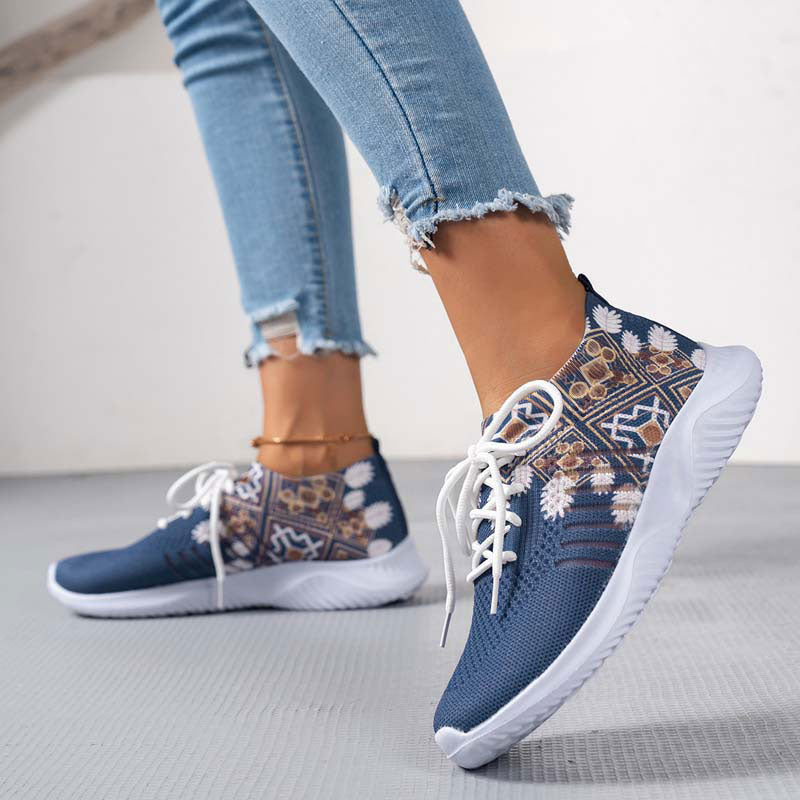 Women's Mesh Shoes with Ethnic Pattern