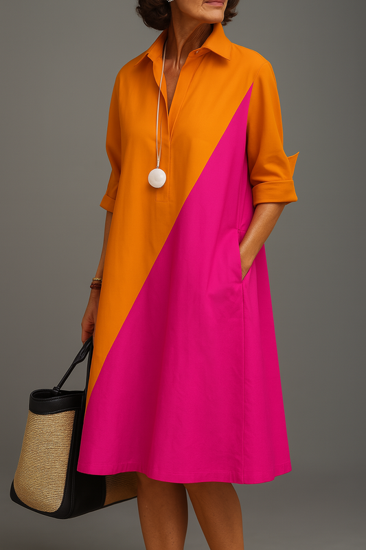 Women's Midi Dress with Flowing Silhouette for Everyday Elegance