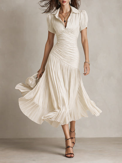 Women's Midi Dress with Retro Stripes