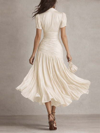 Women's Midi Dress with Retro Stripes