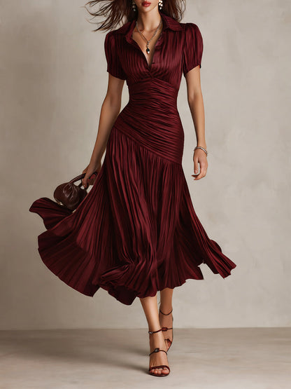 Women's Midi Dress with Retro Stripes