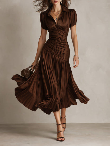 Women's Midi Dress with Retro Stripes
