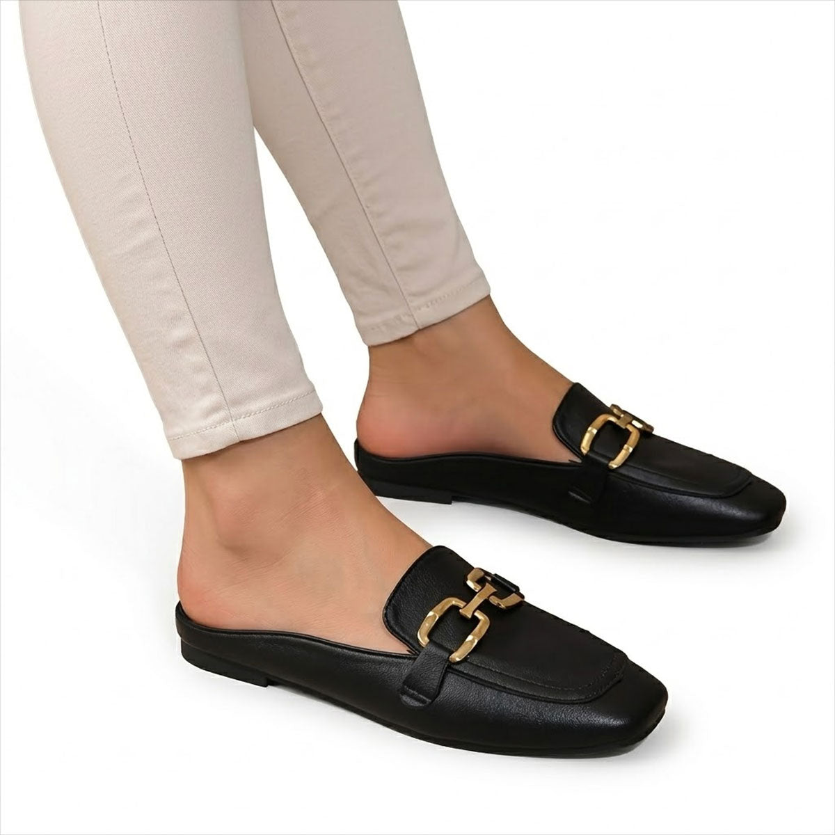 Women's Mule Sandals with Horsebit Detail