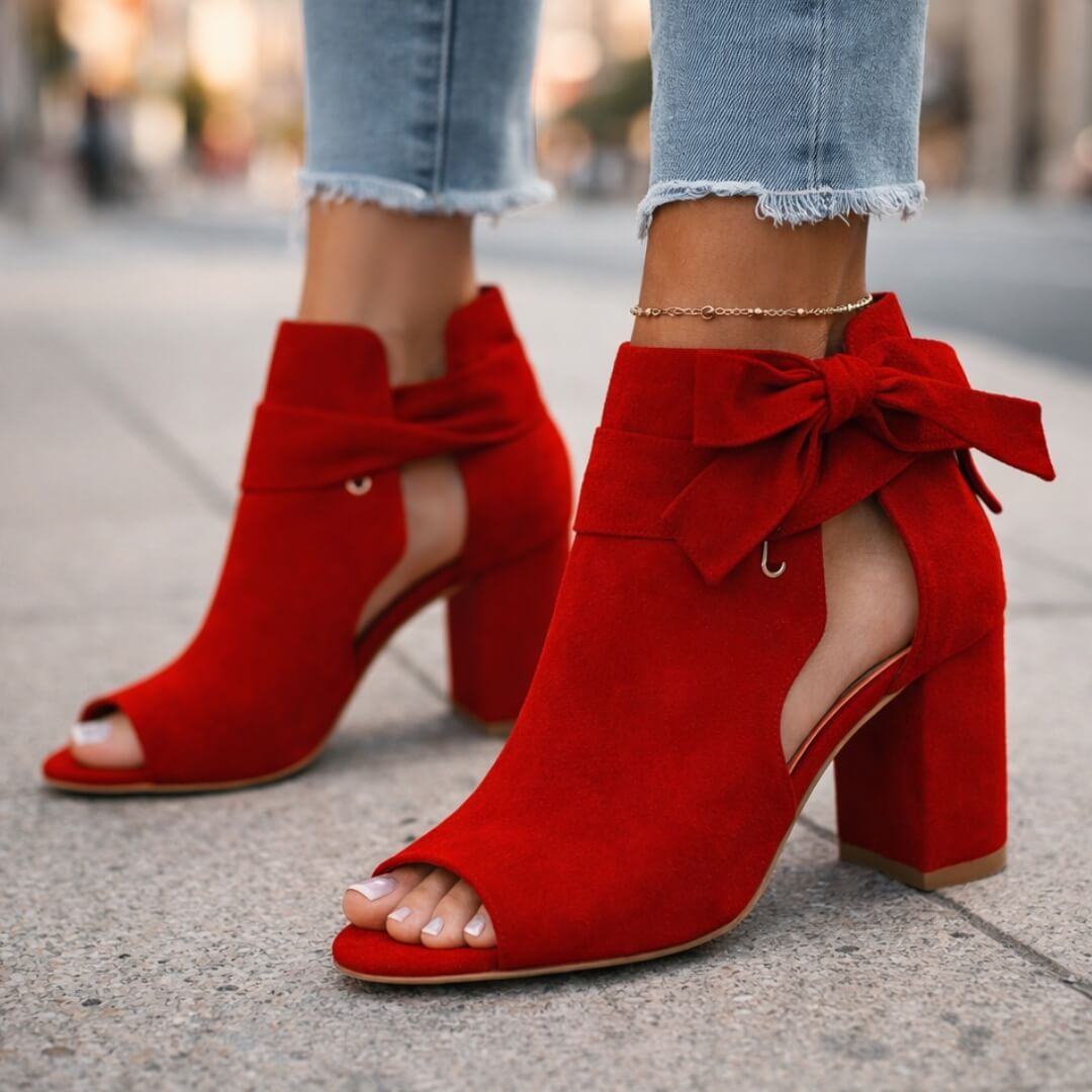 Women's Open Toe Heeled Sandals with Chunky Block Heel
