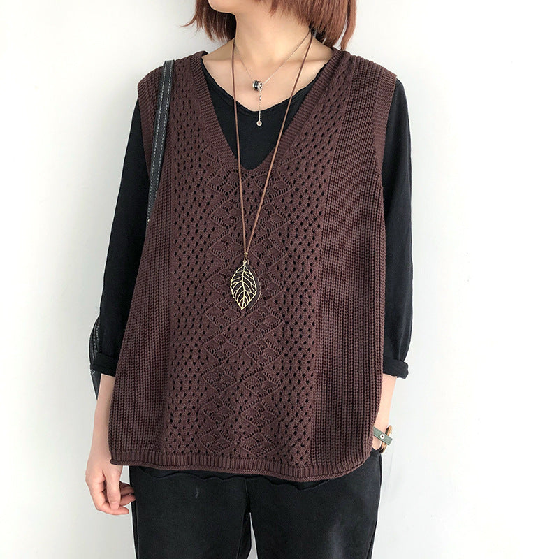 Women's Oversized Knit Cardigan with V-Neck for Casual Elegance