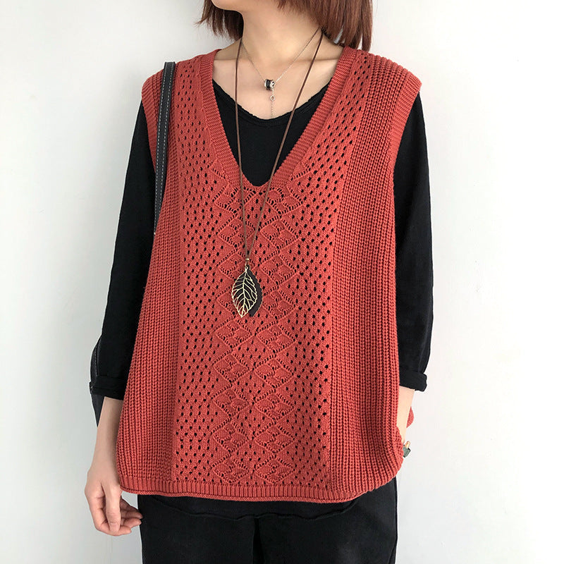 Women's Oversized Knit Cardigan with V-Neck for Casual Elegance