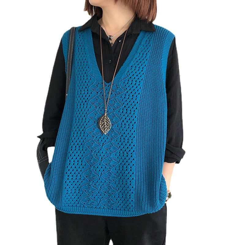 Women's Oversized Knit Cardigan with V-Neck for Casual Elegance