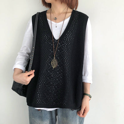 Women's Oversized Knit Cardigan with V-Neck for Casual Elegance