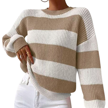 Women's Oversized Sweater with Classic Crew Neckline