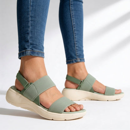 Women's Platform Sandals with Adjustable Slingback Straps