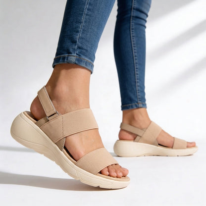Women's Platform Sandals with Adjustable Slingback Straps