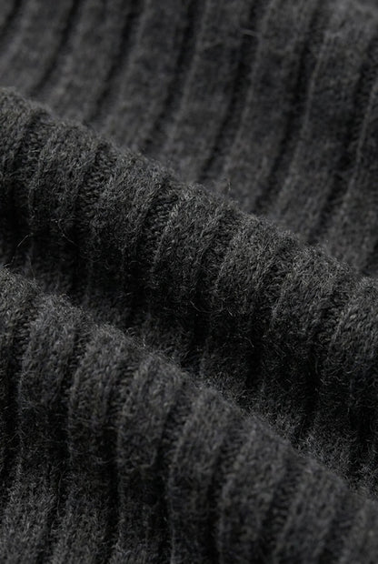 Women's Plus Size Ribbed Knit Jumper with V Neck - Timeless