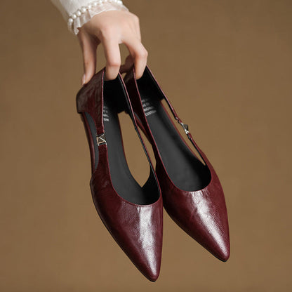Women's Pointed Flats with Hollow-Out Design and Cushioned Insole