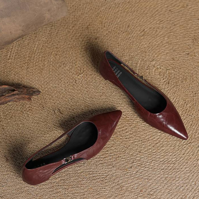 Women's Pointed Flats with Hollow-Out Design and Cushioned Insole
