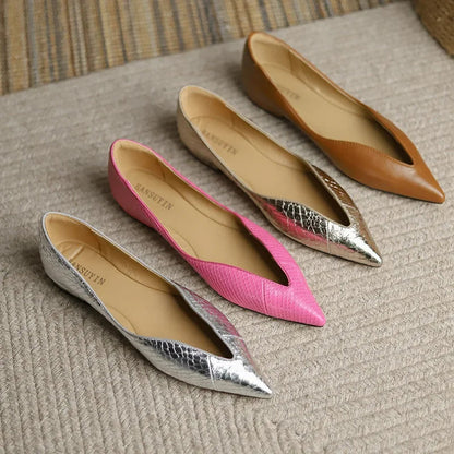 Women's Pointed Toe Ballet Flats with Lightweight Design