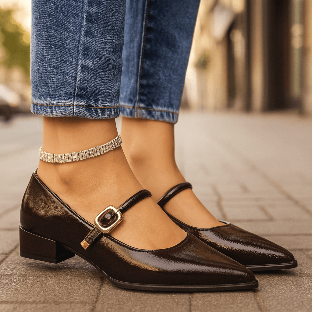 Women's Pointed Toe Block Heels with Cushioned Insole