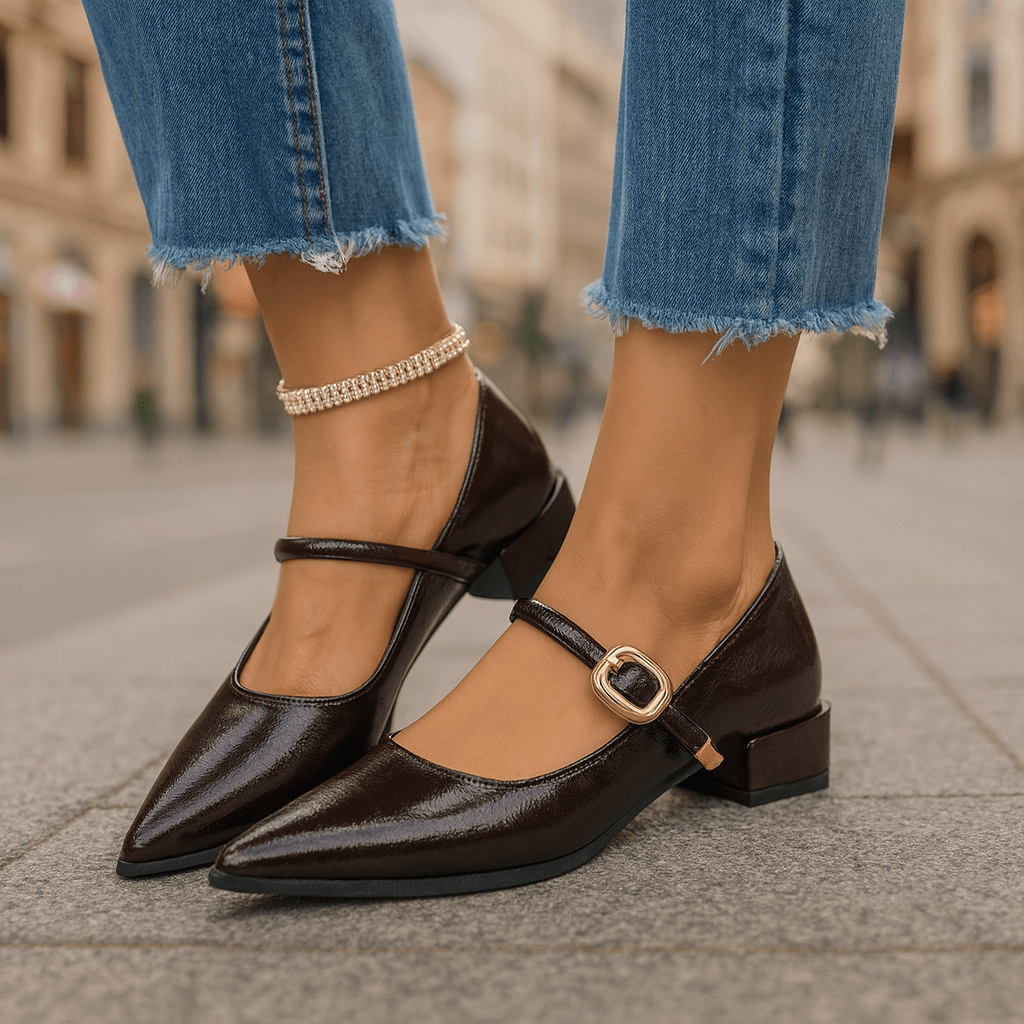 Women's Pointed Toe Block Heels with Cushioned Insole