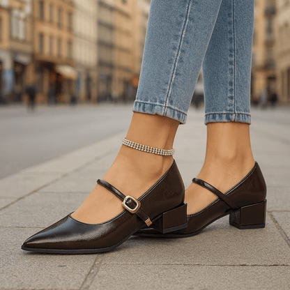 Women's Pointed Toe Block Heels with Cushioned Insole