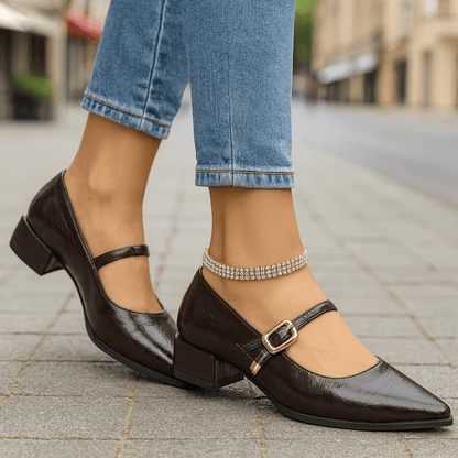 Women's Pointed Toe Block Heels with Cushioned Insole