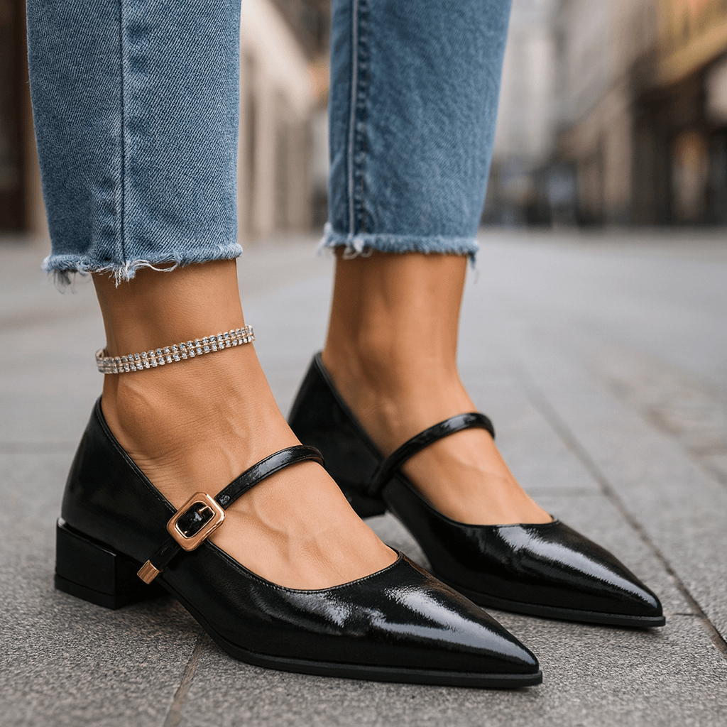 Women's Pointed Toe Block Heels with Cushioned Insole