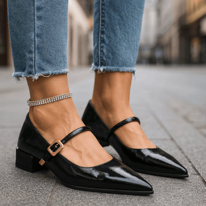 Women's Pointed Toe Block Heels with Cushioned Insole