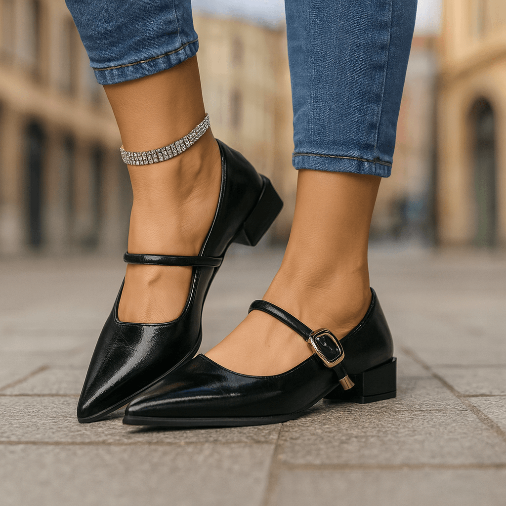 Women's Pointed Toe Block Heels with Cushioned Insole