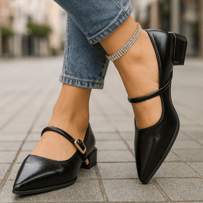 Women's Pointed Toe Block Heels with Cushioned Insole