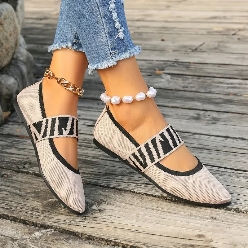 Women's Pointed Toe Flat Shoes with Non-Slip Rubber Sole