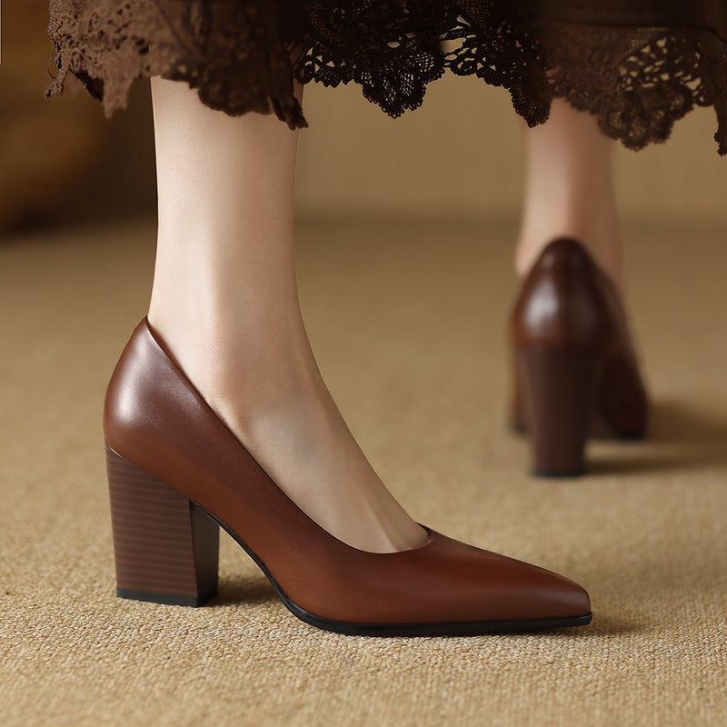 Women's Pointed Toe Heels with Block Heel
