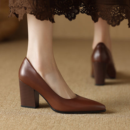 Women's Pointed Toe Heels with Block Heel