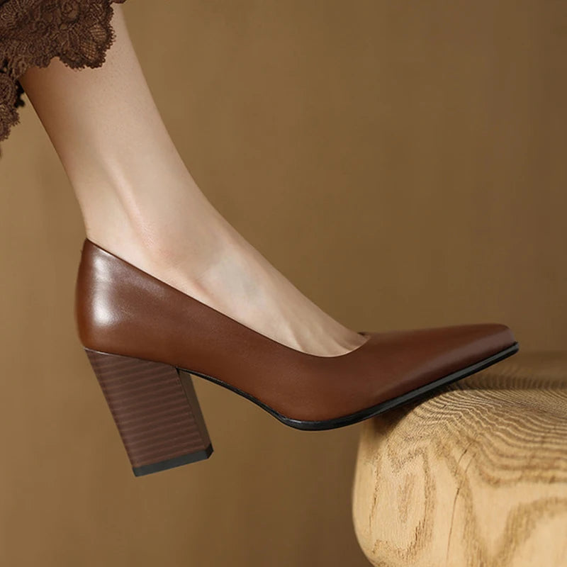 Women's Pointed Toe Heels with Block Heel