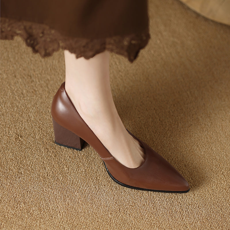 Women's Pointed Toe Heels with Block Heel