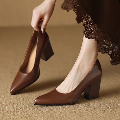 Women's Pointed Toe Heels with Block Heel