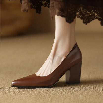 Women's Pointed Toe Heels with Block Heel