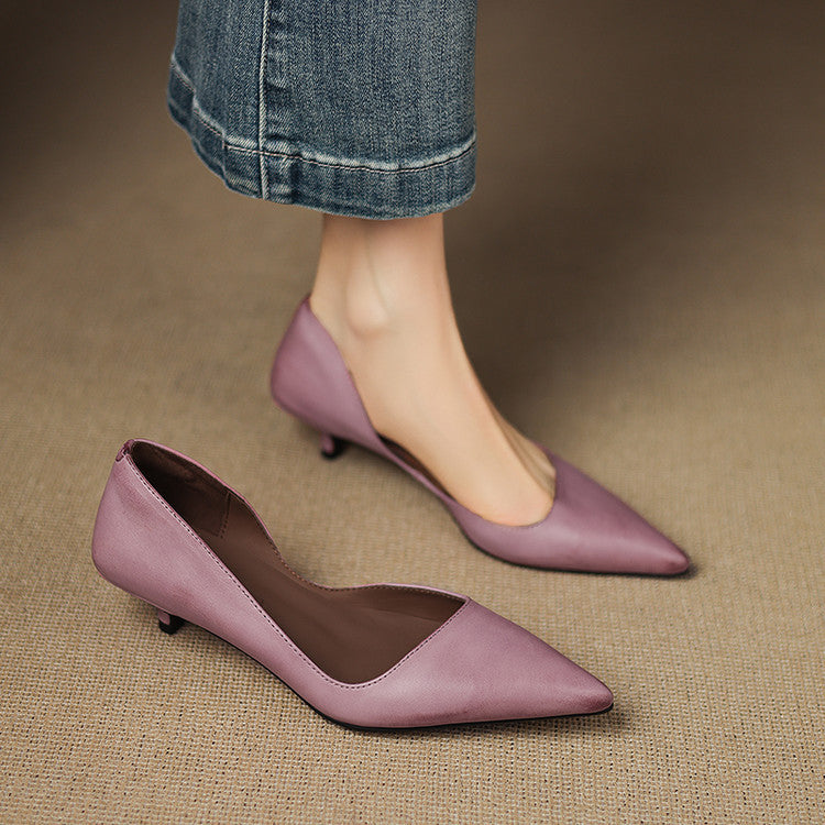 Women's Pointed Toe Heels with Kitten Heel