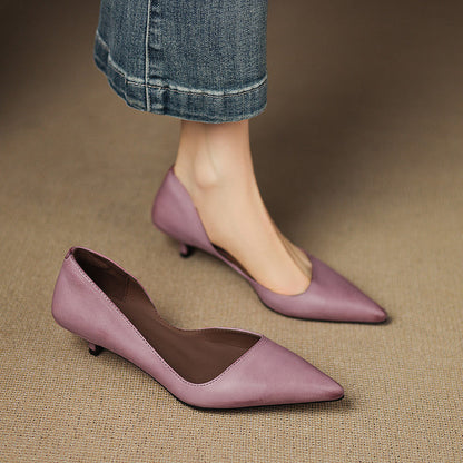 Women's Pointed Toe Heels with Kitten Heel