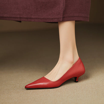 Women's Pointed Toe Heels with Kitten Heel