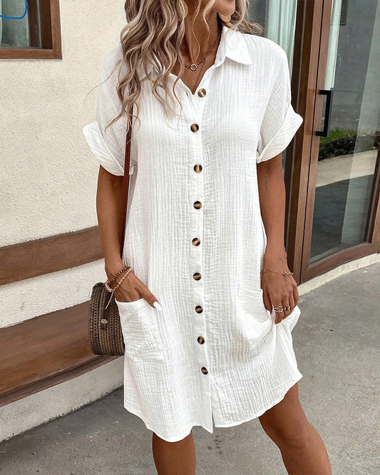 Women's Polo Dress with Short Sleeves and Relaxed Fit