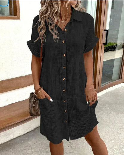 Women's Polo Dress with Short Sleeves and Relaxed Fit