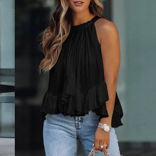 Women's Ruffle Top with Elegant Cut