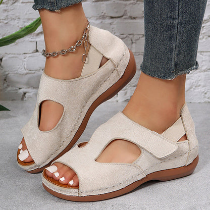 Women's Sandals with Round Toe and Rubber Sole for Summer